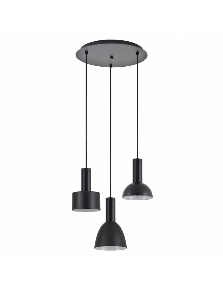 SE21-BL-4-3BL-MS123 ADEPT FLEX Black Pendant Black Metal Shade+