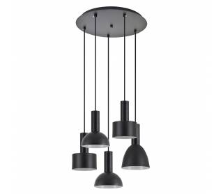 SE21-BL-4-5BL-MS123 ADEPT FLEX Black Pendant Black Metal Shade+