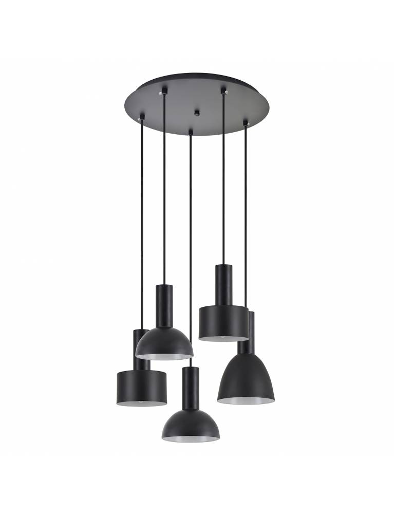 SE21-BL-4-5BL-MS123 ADEPT FLEX Black Pendant Black Metal Shade+