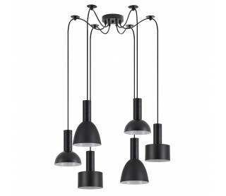 SE21-BL-4-BL6-MS12 ADEPT FLEX Black Pendant Black Metal Shade+