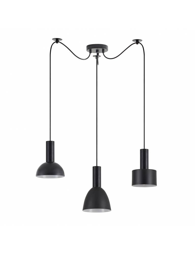 SE21-BL-4-BL3-MS12 ADEPT FLEX Black Pendant Black Metal Shade+