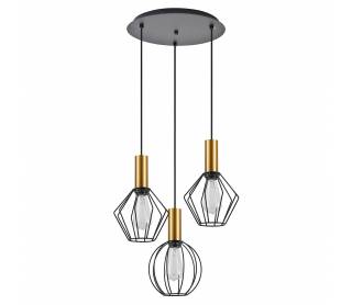 SE21-GM-4-3BL-GR12 ADEPT FLEX Gold Matt Pendant Black Metal Grid+