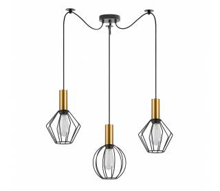 SE21-GM-4-BL3-GR12 ADEPT FLEX Gold Matt Pendant Black Metal Grid+