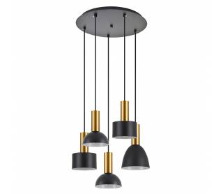 SE21-GM-4-5BL-MS123 ADEPT FLEX Gold Matt Pendant Black Metal Shade+