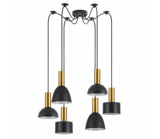 SE21-GM-4-BL6-MS12 ADEPT FLEX Gold Matt Pendant Black Metal Shade+