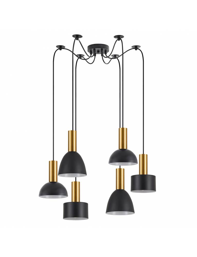 SE21-GM-4-BL6-MS12 ADEPT FLEX Gold Matt Pendant Black Metal Shade+