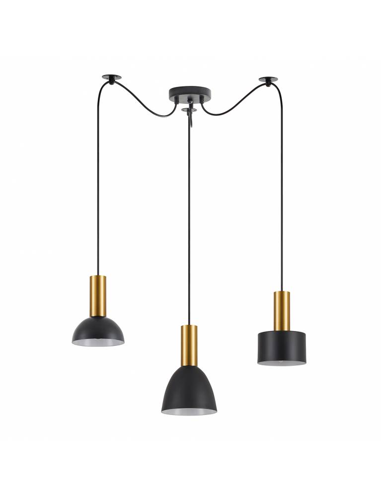 SE21-GM-4-BL3-MS12 ADEPT FLEX Gold Matt Pendant Black Metal Shade+