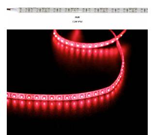 ΤΑΙΝΙΑ LED 5m 24VDC 7.2W/m 90LED/m ΚΟΚΚΙΝΟ IP54