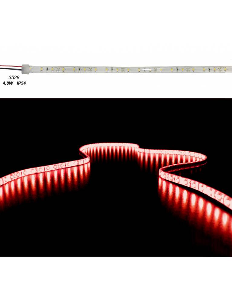 ΤΑΙΝΙΑ LED 5m 12VDC 4.8W/m 60LED/m ΚΟΚΚΙΝΟ IP54