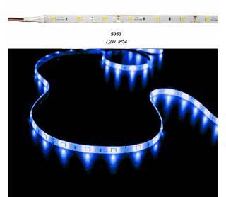 ΤΑΙΝΙΑ LED 5m 12VDC 7.2W/m 30LED/m ΜΠΛΕ IP54