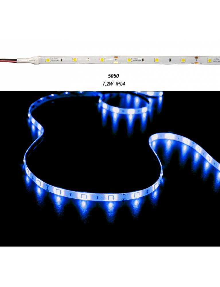 ΤΑΙΝΙΑ LED 5m 12VDC 7.2W/m 30LED/m ΜΠΛΕ IP54