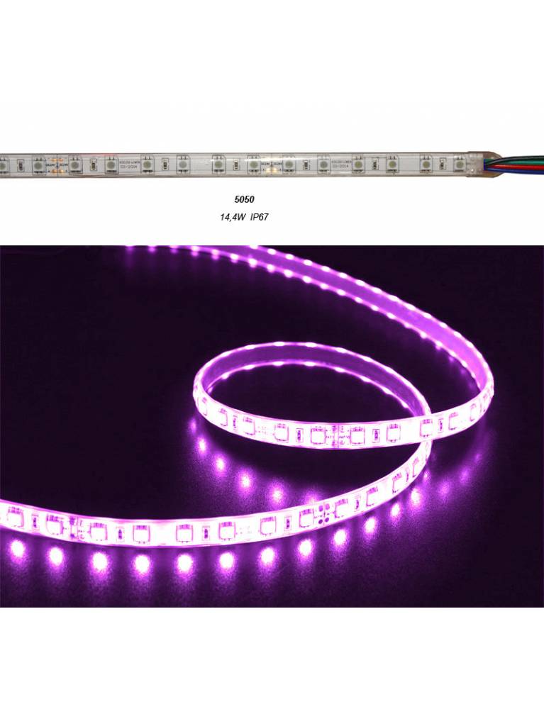 ΤΑΙΝΙΑ LED 5m 24VDC 14.4W/m 60LED/m RGB IP67