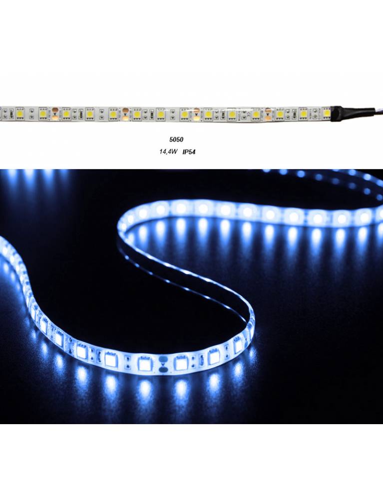 ΤΑΙΝΙΑ LED 5m 12VDC 14.4W/m 60LED/m ΜΠΛΕ IP54