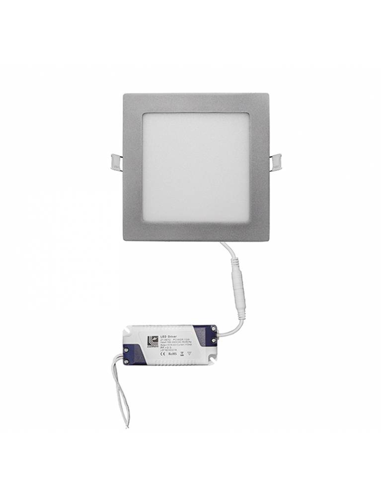 LED ΦΩΤΙΣ.ΨΕΥΔΟΡΟΦΗΣ ΑΛΟΥΜ ΤΕΤΡΑΓΩΝΟ 12W 6300K 120° ΑΣΗΜΙ