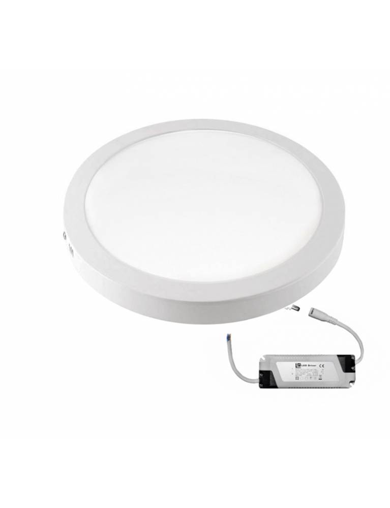 LED ΦΩΤ/ΚΟ ΕΠΙΤΟΙΧΟ ΑΛΟΥΜΙΝ ΣΤΡΟΓΓΥΛΟ 24W 6300K ΛΕΥΚΟ D300