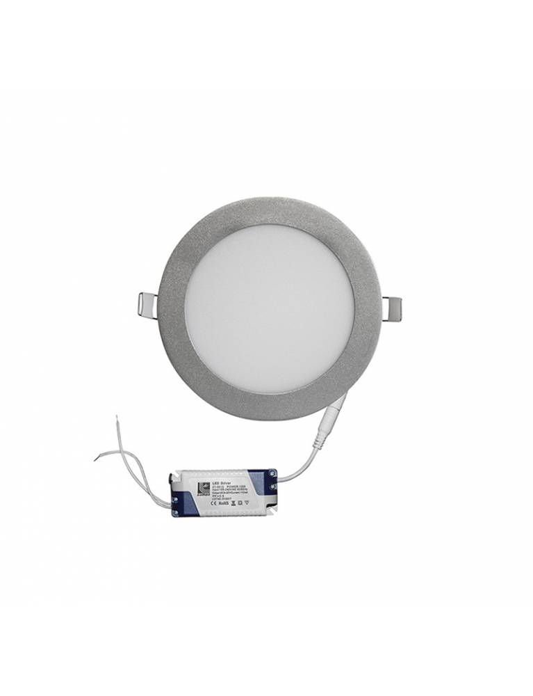 LED ΦΩΤΙΣ.ΨΕΥΔΟΡΟΦΗΣ ΑΛΟΥΜ ΣΤΡΟΓΓΥΛΟ 12W 3000K 120° ΑΣΗΜΙ