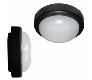 LED ΠΛΑΦΟΝΙΕΡΑ PC ΣΤΡΟΓΓΥΛΗ Φ197mm 18W 4000K IP44 ΜΑΥΡΗ