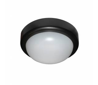 LED ΠΛΑΦΟΝΙΕΡΑ PC ΣΤΡΟΓΓΥΛΗ Φ197mm 10W 4000K IP44 ΜΑΥΡΗ