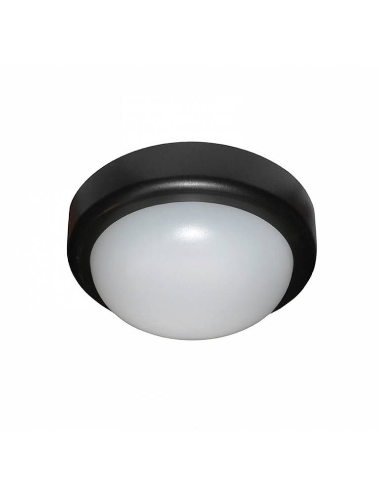 LED ΠΛΑΦΟΝΙΕΡΑ PC ΣΤΡΟΓΓΥΛΗ Φ197mm 10W 4000K IP44 ΜΑΥΡΗ