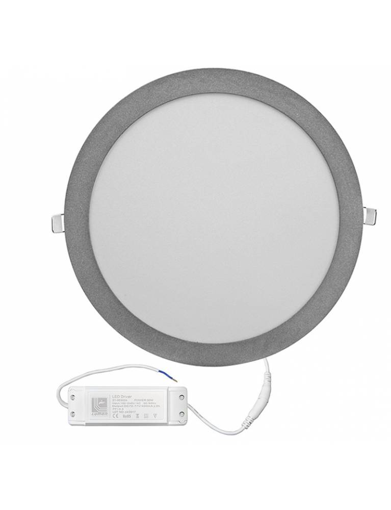 LED ΦΩΤΙΣ.ΨΕΥΔΟΡΟΦΗΣ ΑΛΟΥΜ ΣΤΡΟΓΓΥΛΟ 30W 4000K 120° ΑΣΗΜΙ