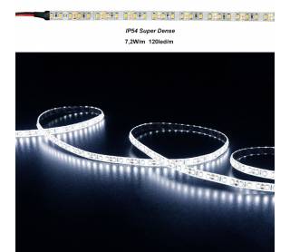 ΤΑΙΝΙΑ LED 5m 12VDC 7.2W/m 120LED/m ΨΥΧΡΟ IP54