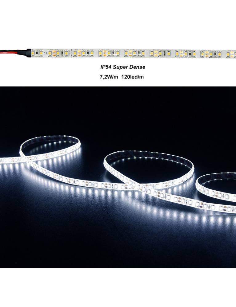 ΤΑΙΝΙΑ LED 5m 12VDC 7.2W/m 120LED/m ΨΥΧΡΟ IP54