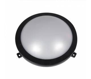 LED ΧΕΛΩΝΑ PC ΣΤΡΟΓΓΥΛΗ Φ210mm 12W 4000K IP54 ΜΑΥΡΗ