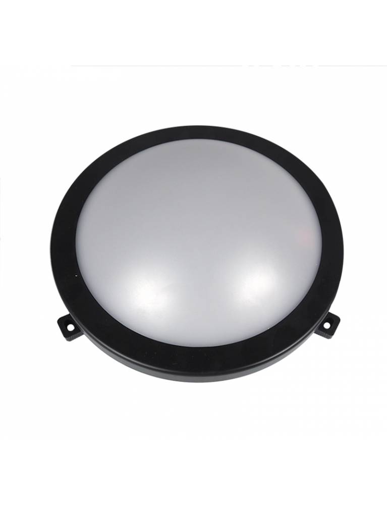 LED ΧΕΛΩΝΑ PC ΣΤΡΟΓΓΥΛΗ Φ210mm 12W 4000K IP54 ΜΑΥΡΗ