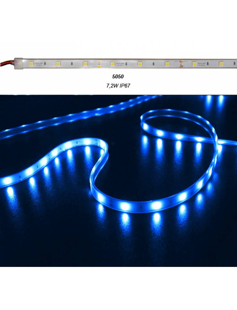 ΤΑΙΝΙΑ LED 5m 12VDC 7.2W/m 30LED/m ΜΠΛΕ IP67 eco