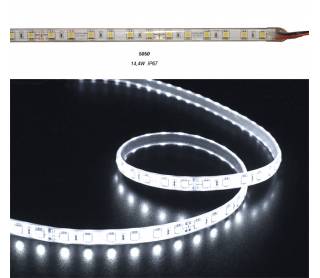 ΤΑΙΝΙΑ LED 5m 24VDC 14.4W/m 60LED/m ΨΥΧΡΟ IP67 eco