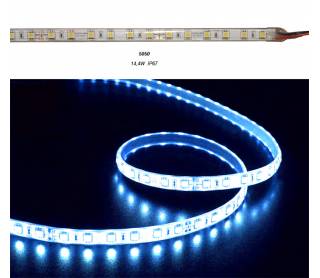 ΤΑΙΝΙΑ LED 5m 24VDC 14.4W/m 60LED/m ΜΠΛΕ IP67 eco