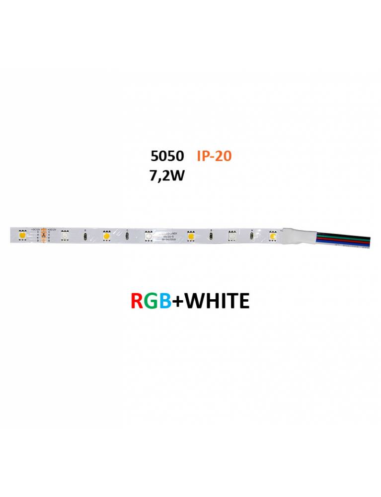 ΤΑΙΝΙΑ LED 5m 12VDC 7.2W/m 36LED/m RGB & ΛΕΥΚΟ IP20