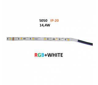 ΤΑΙΝΙΑ LED 5m 24VDC 14.4W/m 60LED/m RGB & ΛΕΥΚΟ IP20