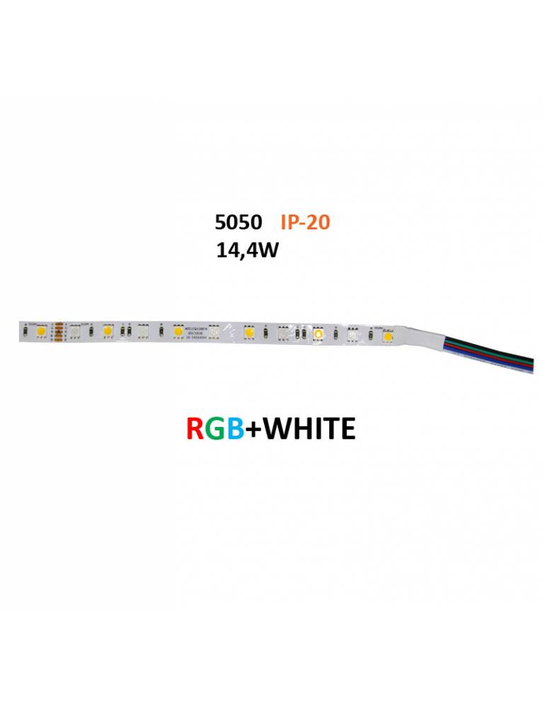 ΤΑΙΝΙΑ LED 5m 24VDC 14.4W/m 60LED/m RGB & ΛΕΥΚΟ IP20