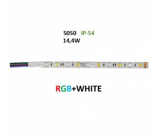 ΤΑΙΝΙΑ LED 5m 24VDC 14.4W/m 60LED RGB & ΛΕΥΚΟ IP54