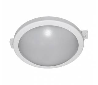 LED ΧΕΛΩΝΑ PC ΣΤΡΟΓΓΥΛΗ Φ213mm 15W 4000K IP64 ΛΕΥΚΗ