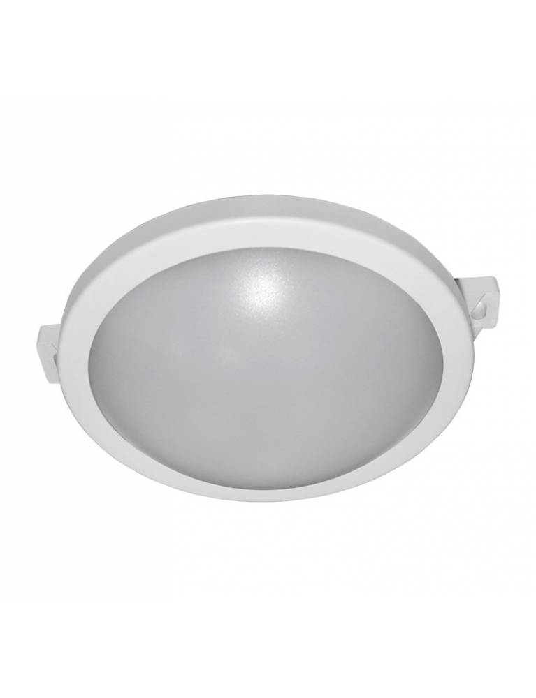 LED ΧΕΛΩΝΑ PC ΣΤΡΟΓΓΥΛΗ Φ213mm 15W 4000K IP64 ΛΕΥΚΗ