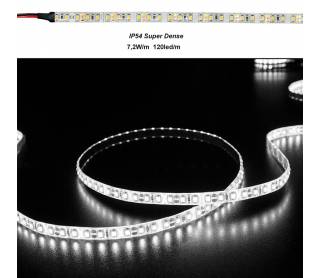 ΤΑΙΝΙΑ LED 5m 12VDC 7.2W/m 120LED/m ΛΕΥΚΟ IP54