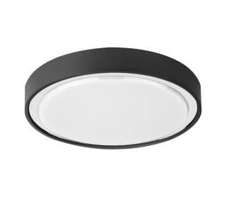 LED ΠΛΑΦΟΝΙΕΡΑ PC ΣΤΡΟΓΓΥΛΗ Φ260mm 15W 4000K IP65 ΓΡΑΦΙΤΗΣ