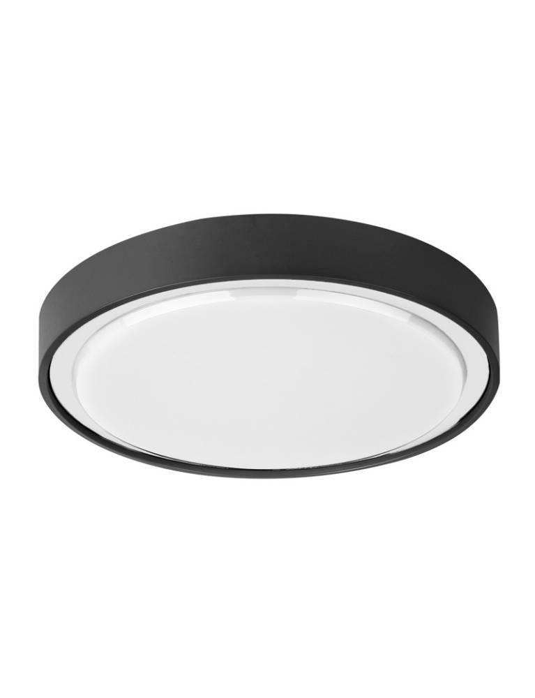 LED ΠΛΑΦΟΝΙΕΡΑ PC ΣΤΡΟΓΓΥΛΗ Φ360mm 28W 4000K IP65 ΓΡΑΦΙΤΗΣ