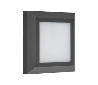 LED ΠΛΑΦΟΝ.PC ΤΕΤΡΑΓΩΝΗ D125mm 4W 3000Κ IP65 ΓΡΑΦΙΤΗΣ