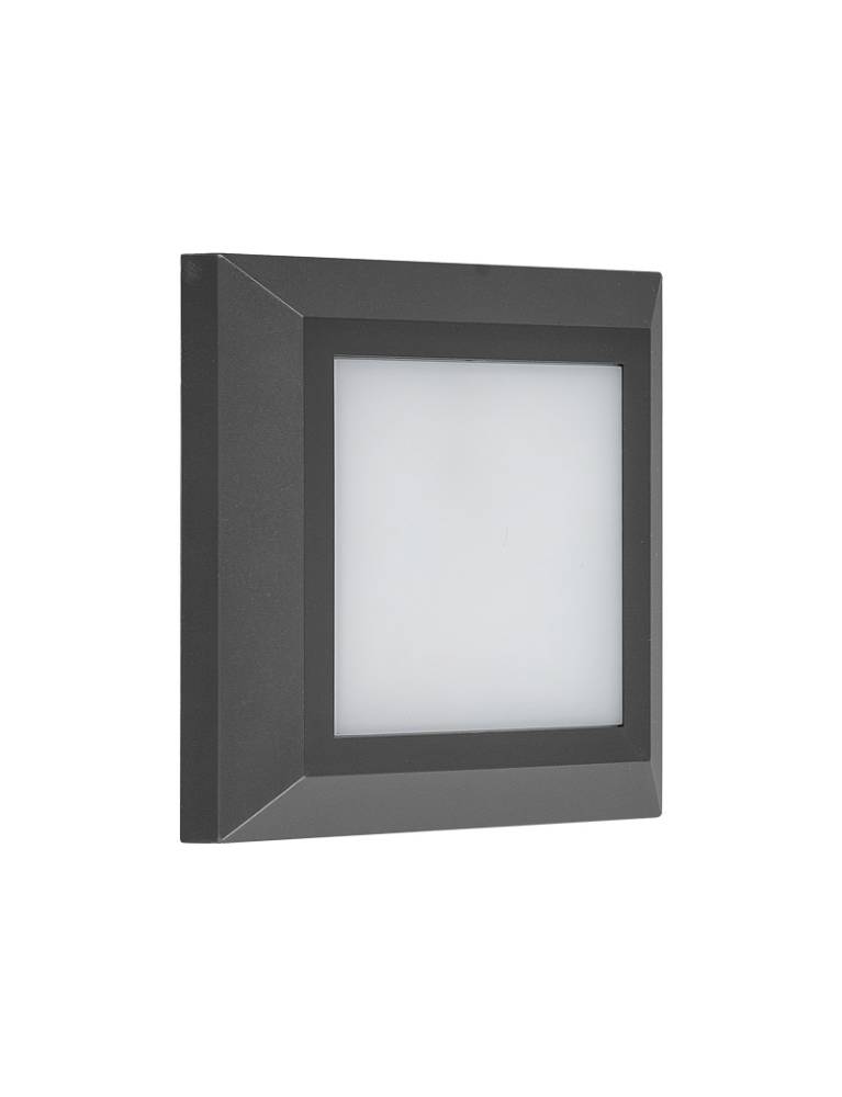 LED ΠΛΑΦΟΝ.PC ΤΕΤΡΑΓΩΝΗ D125mm 4W 3000Κ IP65 ΓΡΑΦΙΤΗΣ