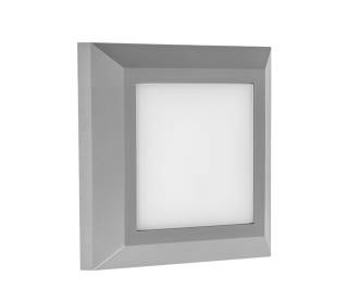 LED ΠΛΑΦΟΝ.PC ΤΕΤΡΑΓΩΝΗ D125mm 4W 3000Κ IP65 ΓΚΡΙ