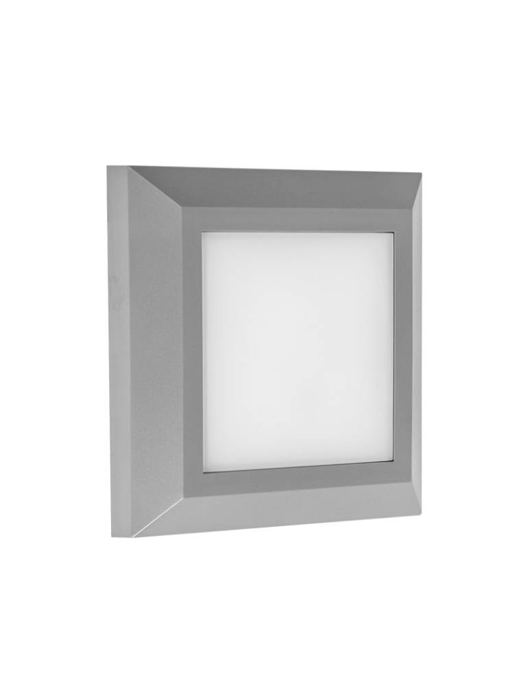 LED ΠΛΑΦΟΝ.PC ΤΕΤΡΑΓΩΝΗ D125mm 4W 3000Κ IP65 ΓΚΡΙ