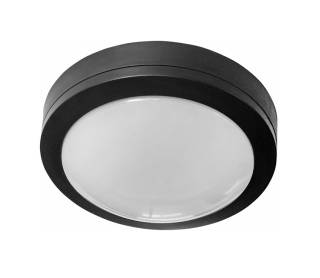 LED ΠΛΑΦΟΝΙΕΡΑ PC ΣΤΡΟΓΓΥΛΗ Φ230mm 18W 4000K IP65 ΜΑΥΡΗ