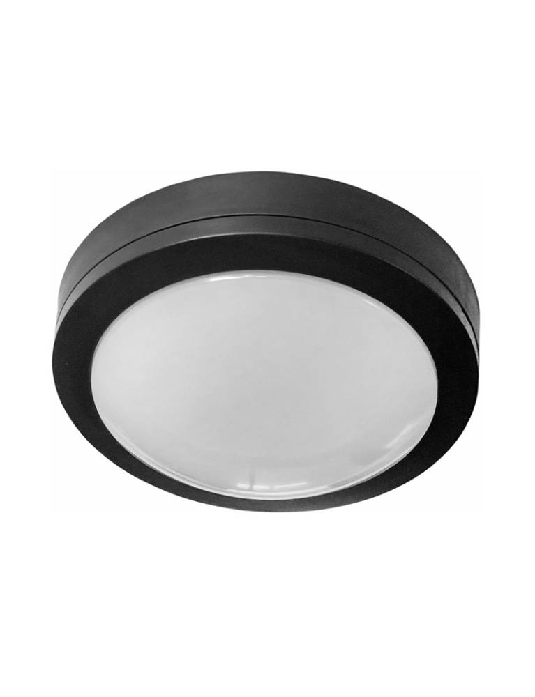 LED ΠΛΑΦΟΝΙΕΡΑ PC ΣΤΡΟΓΓΥΛΗ Φ230mm 18W 4000K IP65 ΜΑΥΡΗ