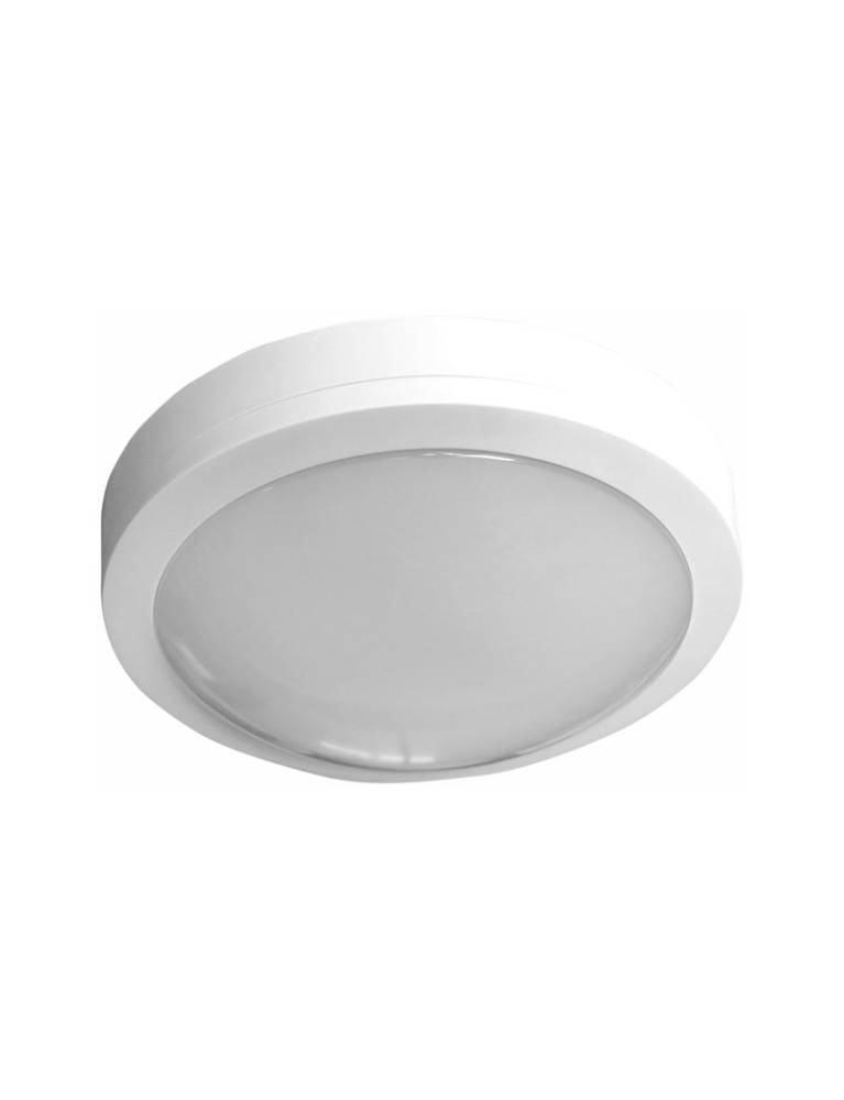 LED ΠΛΑΦΟΝIΕΡΑ PC ΣΤΡΟΓΓΥΛΗ Φ170mm 8W 3000Κ IP65 ΛΕΥΚΗ