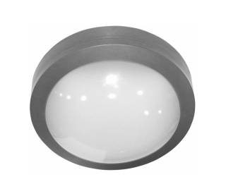 LED ΠΛΑΦΟΝΙΕΡΑ PC ΣΤΡΟΓΓΥΛΗ Φ170mm 8W 3000Κ IP65 ΓΚΡΙ