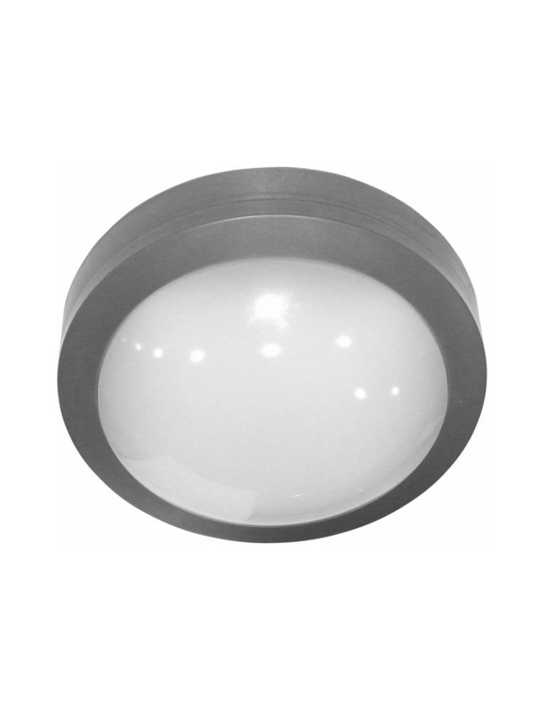 LED ΠΛΑΦΟΝΙΕΡΑ PC ΣΤΡΟΓΓΥΛΗ Φ170mm 8W 3000Κ IP65 ΓΚΡΙ