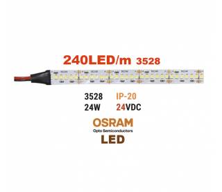 ΤΑΙΝΙΑ LED 5m 24VDC 24W/m 240LED/m ΘΕΡΜΟ IP20(OSRAM LED)